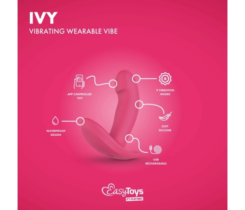 EasyConnect Ivy Wearable App-Controlled Intimate Device, Purple, Compact