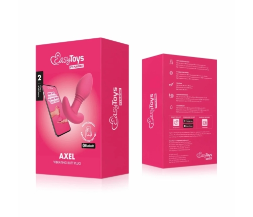 EasyConnect Axel Pink App-Controlled Vibrating Anal Device, Silicone