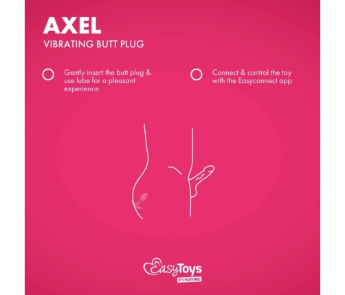 EasyConnect Axel Pink App-Controlled Vibrating Anal Device, Silicone