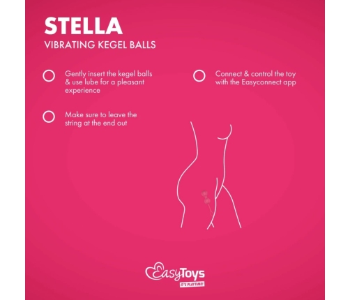 EasyConnect Stella App-Controlled Vibrating Pelvic Floor Trainer, Pink