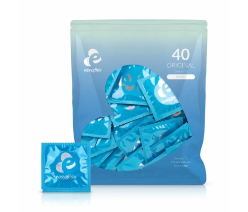 EasyGlide Original 40-Pack Anatomically Shaped Smooth Condoms