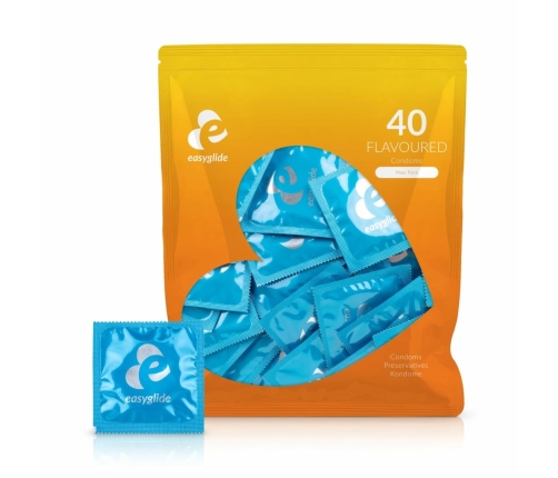 EasyGlide Flavored Latex Condoms 40 pcs - Assorted Fruit Aroma, Anatomical Fit