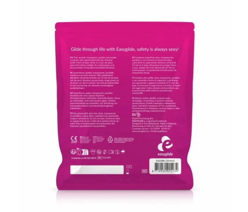 EasyGlide Extra Thin Latex Condoms 40pcs - Anatomical Fit, Ultra Sensitivity