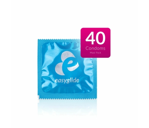 EasyGlide Extra Thin Latex Condoms 40pcs - Anatomical Fit, Ultra Sensitivity
