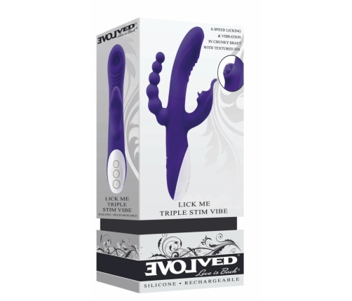 Evolved Lick Me Triple Motor Silicone Intimate Machine - Purple