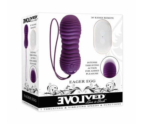 Evolved Eager Egg Remote-Controlled Vibrating Device Purple Waterproof