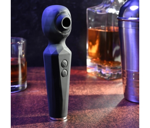 Evolved Rainbow Sucker Wand Multi-Function Stimulator Black