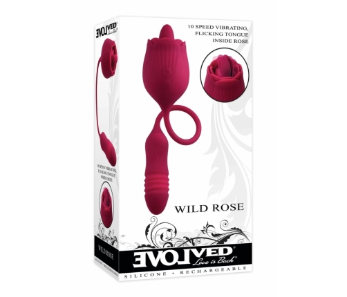 Evolved Wild Rose Intimate Tongue System Red, Dual Motor, USB Rechargeable