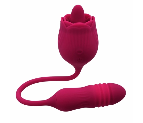 Evolved Wild Rose Intimate Tongue System Red, Dual Motor, USB Rechargeable