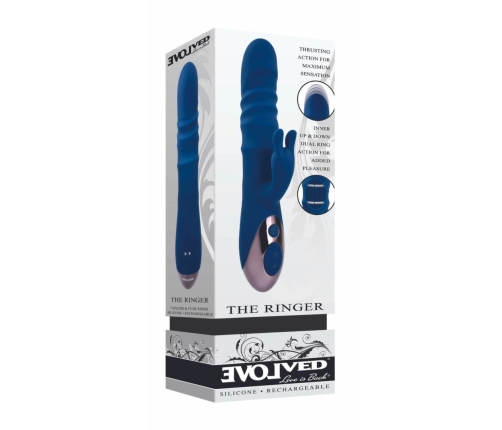 Evolved The Ringer Rabbit Dual-Action Vibrator Royal Blue Silicone USB