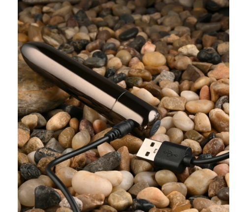Evolved Real Simple Mini Bullet Vibrator Black Chrome USB Rechargeable