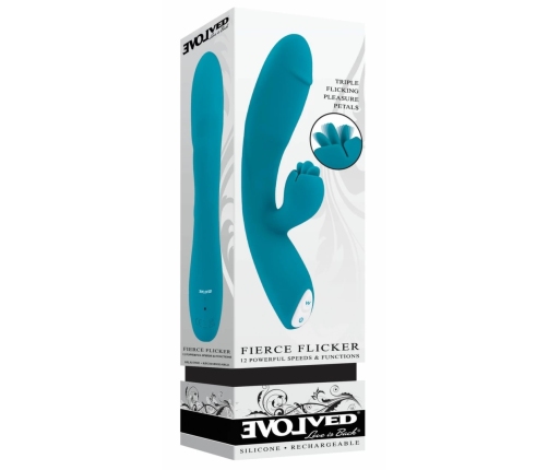 Evolved Fierce Flicker Silicone Intimate Device with Triple Tip, Purple