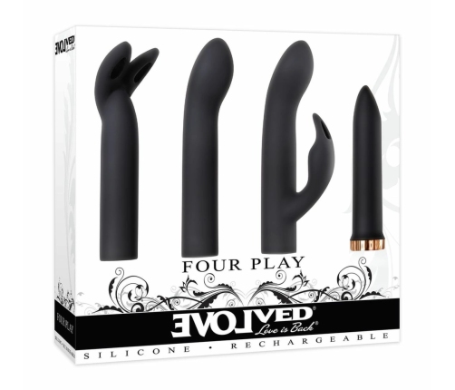 Evolved Four Play Multi-Attachment Intimate Vibration Set, Copper/Black