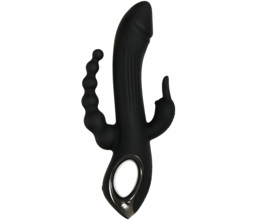 Evolved Trifecta Multi-Motor Silicone Vibrator Black Waterproof