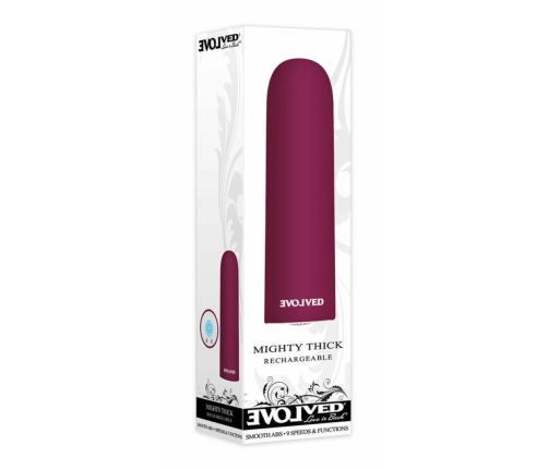 Evolved Mighty Thick Compact Vibrating Bullet, Pink, USB Rechargeable