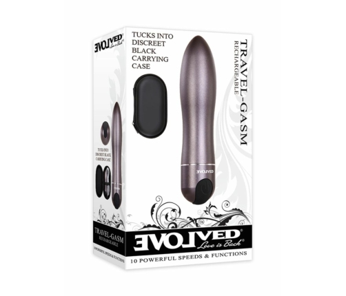Evolved Travel Gasm Compact Bullet Vibrator Black Waterproof USB