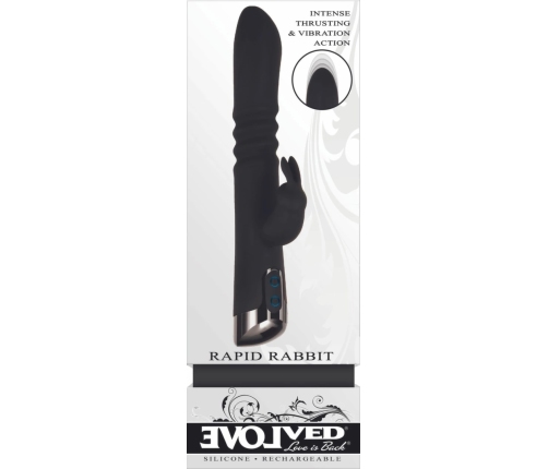 Evolved Rapid Rabbit Black Intimate Thrusting & Vibration Device