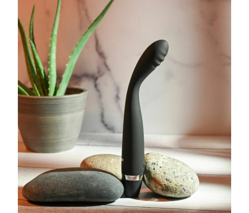 Evolved Skinny Curved Silicone Vibrator Black - 10 Modes, Waterproof