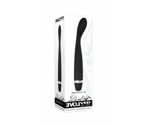 Evolved Skinny Curved Silicone Vibrator Black - 10 Modes, Waterproof