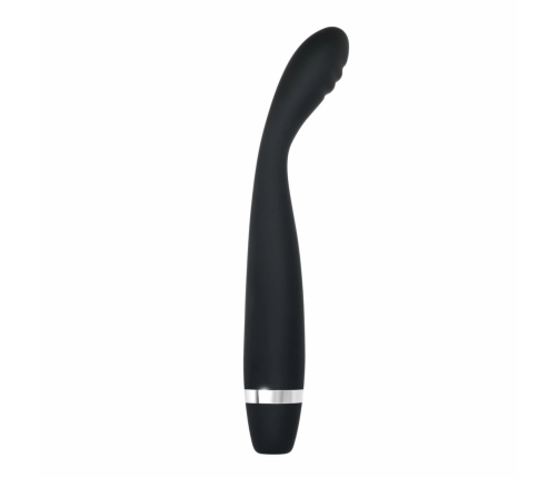 Evolved Skinny Curved Silicone Vibrator Black - 10 Modes, Waterproof