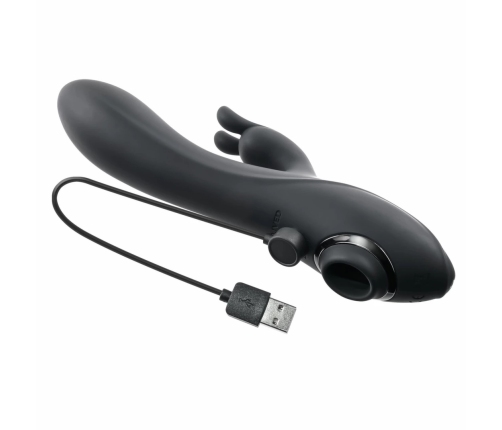 Evolved Rabbit Hole Dual-Action Intimate Device Black Silicone