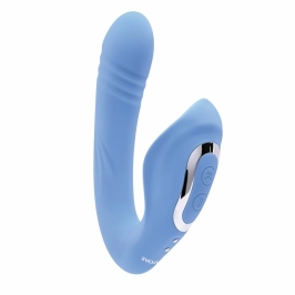 Evolved Tap and Thrust Light Blue Dual Motor Intimate Device Silicone