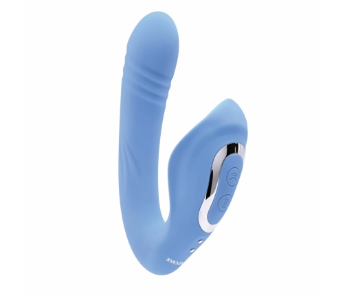 Evolved Tap and Thrust Light Blue Dual Motor Intimate Device Silicone