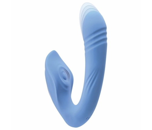 Evolved Tap and Thrust Light Blue Dual Motor Intimate Device Silicone