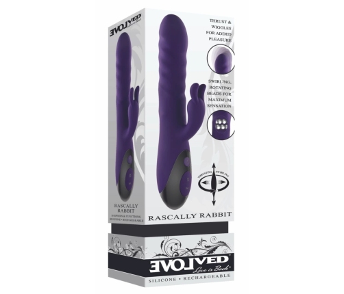 Evolved Rascally Rabbit Intimate Device Purple, Dual Motor, Waterproof