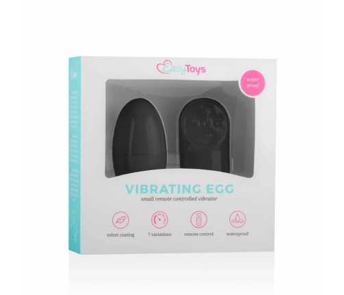 EasyToys Remote Control Vibrating Egg Black - 10 Modes, 20m Range