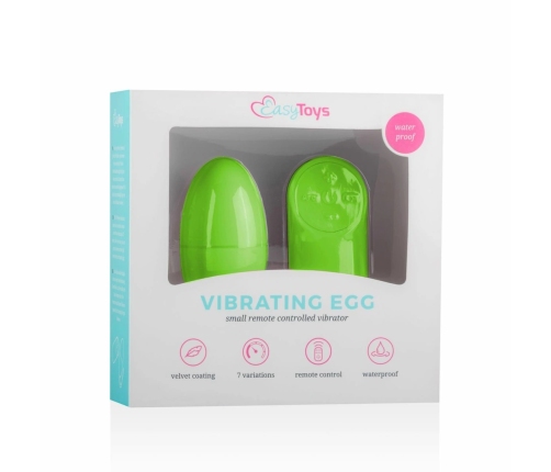 EasyToys Vibrating Egg Green - Wireless Remote, 10 Modes, Compact Design