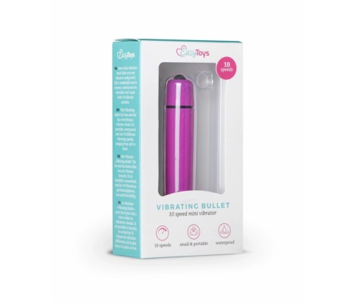 EasyToys 10-Speed Compact Bullet Vibrator - Purple, Pocket-Size Model