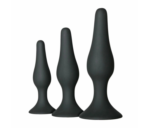 EasyToys Anal Training Set - 3 Size Silicone Model, Black