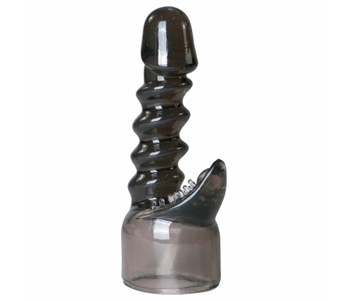 Easytoys Spiral Wand Attachment Black - Textured Silicone Head Cover
