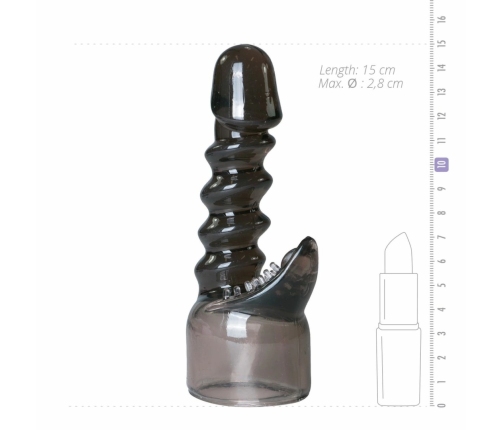 Easytoys Spiral Wand Attachment Black - Textured Silicone Head Cover
