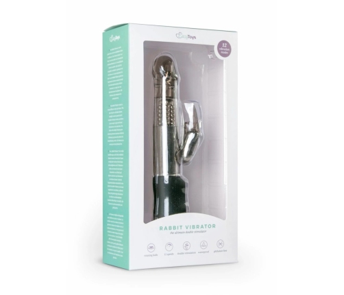 EasyToys Black Dual-Action Silicone Vibrator 12 Modes Waterproof
