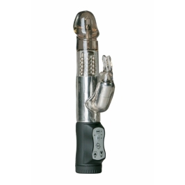 EasyToys Black Dual-Action Silicone Vibrator 12 Modes Waterproof