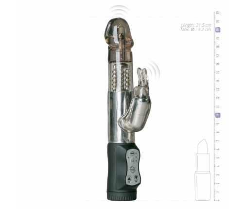 EasyToys Black Dual-Action Silicone Vibrator 12 Modes Waterproof