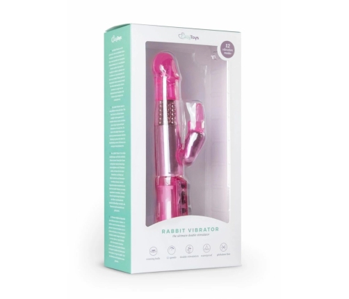 EasyToys Pink Dual-Action Vibrating Device, 12 Modes, Waterproof