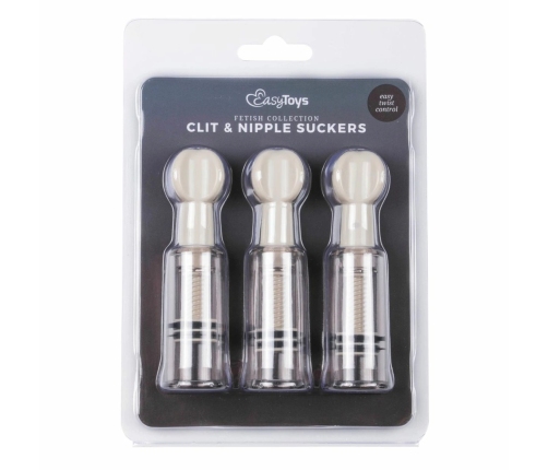 EasyToys Stimulation Set 3pcs - Adjustable Vacuum Suction Cups Transparent