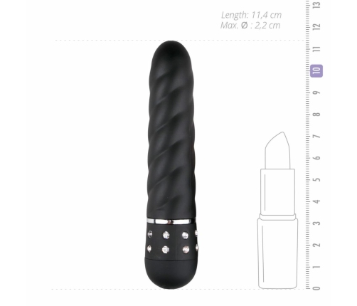 Love Diamond Black Mini Vibrator - Textured Multi-Speed Compact Model