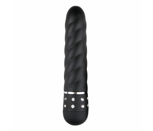Love Diamond Black Mini Vibrator - Textured Multi-Speed Compact Model
