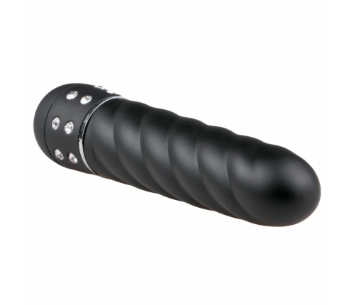 Love Diamond Black Mini Vibrator - Textured Multi-Speed Compact Model