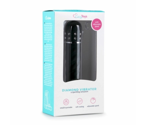 Love Diamond Black Mini Vibrator - Textured Multi-Speed Compact Model