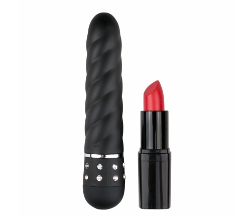Love Diamond Black Mini Vibrator - Textured Multi-Speed Compact Model
