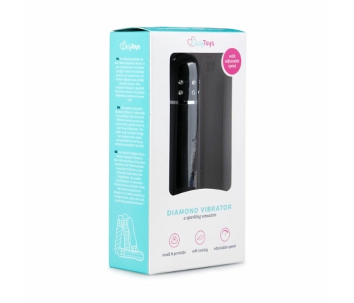 Love Diamond Black Intimate Device Textured Multi-Speed 13 cm