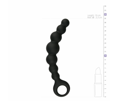 Sinner Gear Silicone Beaded Plug with Finger Loop - Black, Medium Size
