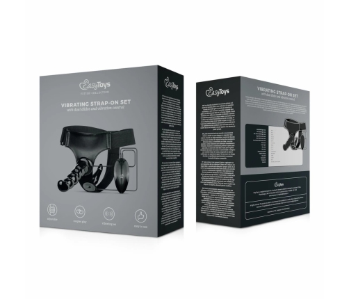 Fetish Collection Vibrating Strap-On System Black Adjustable Set