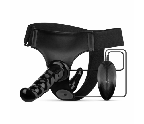 Fetish Collection Vibrating Strap-On System Black Adjustable Set