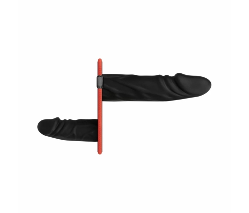 Fetish Collection Double Silicone Intimate Set Adjustable Black Harness